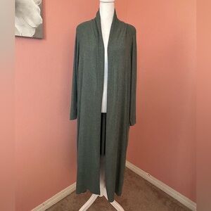 Lisa Rinna Open Front Duster Cardigan comfy cozy effortlessly chic balsam 1XP